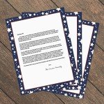 Red White And Blue Stars Letterhead / 50 Sheets / 8.5" x 11" Patriotic Celebration Paper/American Fourth Of July USA Veterans Memorial Day Decorative Stationery