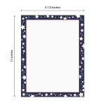 Red White And Blue Stars Letterhead / 50 Sheets / 8.5" x 11" Patriotic Celebration Paper/American Fourth Of July USA Veterans Memorial Day Decorative Stationery