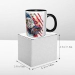 Eagle USA Flag Coffee Mug Funny Novelty Ceramic Tea Cup Dishwasher Microwave Safe 11oz Office And Home Ideal Present for Women Men