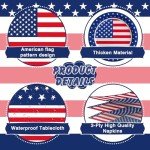 Cecnamt American Flag Themed Party Decorations, 170 Pcs Patriotic Party Supplies, Patriotic Party Decorations Including Banner, Plates, Cups, Napkins, Cutlery, Straws and Tablecloths, Serves 24