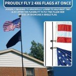 FFILY 11 Gauge Heavy Duty Flag Pole, 25 FT Extra Thick Aluminum Flagpole Kit for Outside House In Ground, 120MPH Wind Tested
