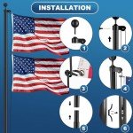 FFILY 11 Gauge Heavy Duty Flag Pole, 25 FT Extra Thick Aluminum Flagpole Kit for Outside House In Ground, 120MPH Wind Tested
