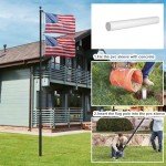 FFILY 11 Gauge Heavy Duty Flag Pole, 25 FT Extra Thick Aluminum Flagpole Kit for Outside House In Ground, 120MPH Wind Tested