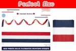 Aokansha American Patriotic Banner Decorations Porch Outdoor Bunting Flags 2x20Ft Red,White & Blue Stripe Banner 4th of July Decor Home Garden Outside USA Patriotic Flag Independence Day Labor Day Veterans Day Memorial Days-2Pack