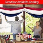 Aokansha American Patriotic Banner Decorations Porch Outdoor Bunting Flags 2x20Ft Red,White & Blue Stripe Banner 4th of July Decor Home Garden Outside USA Patriotic Flag Independence Day Labor Day Veterans Day Memorial Days-2Pack