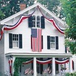 Aokansha American Patriotic Banner Decorations Porch Outdoor Bunting Flags 2x20Ft Red,White & Blue Stripe Banner 4th of July Decor Home Garden Outside USA Patriotic Flag Independence Day Labor Day Veterans Day Memorial Days-2Pack