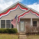 Aokansha American Patriotic Banner Decorations Porch Outdoor Bunting Flags 2x20Ft Red,White & Blue Stripe Banner 4th of July Decor Home Garden Outside USA Patriotic Flag Independence Day Labor Day Veterans Day Memorial Days-2Pack