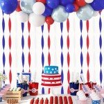 UNIIDECO Crepe Paper Streamers 6 Rolls Red Blue and White Streamers for 4th of July Flag Day Independence Day Labor Day Memorial Day President's Day Veteran's Day Party Decorations