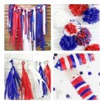 UNIIDECO Crepe Paper Streamers 6 Rolls Red Blue and White Streamers for 4th of July Flag Day Independence Day Labor Day Memorial Day President's Day Veteran's Day Party Decorations