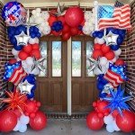 4th of July Balloon Garland Arch Kit 158 Pcs Red Blue White Balloons Arch USA Themed Balloons for Independence Day Party Decorations Patriotic Party Supplies
