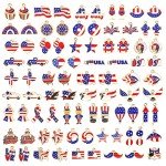 SANNIX 110Pcs Independence Day Charms, Patriotic Charms 4th of July Charms Red White Blue Charm American Flag Charms for Bracelets Necklaces Earrings Making