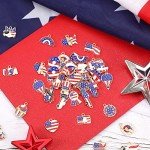 SANNIX 110Pcs Independence Day Charms, Patriotic Charms 4th of July Charms Red White Blue Charm American Flag Charms for Bracelets Necklaces Earrings Making