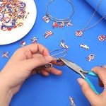 SANNIX 110Pcs Independence Day Charms, Patriotic Charms 4th of July Charms Red White Blue Charm American Flag Charms for Bracelets Necklaces Earrings Making