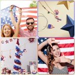 SANNIX 110Pcs Independence Day Charms, Patriotic Charms 4th of July Charms Red White Blue Charm American Flag Charms for Bracelets Necklaces Earrings Making