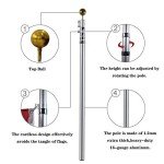 YDisplay Flag Poles for Outside In Ground 20ft Telescoping Flagpole Heavy Duty 16 Gauge Aluminum with 3x5 American Flag, Golden Top Ball and Clips for Yard Patio Garden- Can Fly 2 Flags