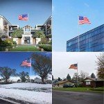 YDisplay Flag Poles for Outside In Ground 20ft Telescoping Flagpole Heavy Duty 16 Gauge Aluminum with 3x5 American Flag, Golden Top Ball and Clips for Yard Patio Garden- Can Fly 2 Flags