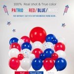 Patriotic Red White and Blue Balloon Garland Kit 119 pcs with Star print Patriotic Flag mylar Balloons for 4th of jul independent Day Veterans Day Memorial day Labor day decorations