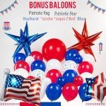 Patriotic Red White and Blue Balloon Garland Kit 119 pcs with Star print Patriotic Flag mylar Balloons for 4th of jul independent Day Veterans Day Memorial day Labor day decorations