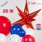 Patriotic Red White and Blue Balloon Garland Kit 119 pcs with Star print Patriotic Flag mylar Balloons for 4th of jul independent Day Veterans Day Memorial day Labor day decorations