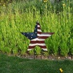 K KILIPES Metal American Star Yard Sign Outdoor Garden Stake Decor Patriotic Star Barn Ornaments US Flag Barn Star Decorative Yard Signs Stakes Lawn Art Sign for 4th of July Memorial Veterans Day