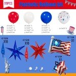 Patriotic Red White and Blue Balloon Garland Kit 119 pcs with Star print Patriotic Flag mylar Balloons for 4th of jul independent Day Veterans Day Memorial day Labor day decorations