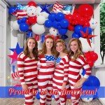 Patriotic Red White and Blue Balloon Garland Kit 119 pcs with Star print Patriotic Flag mylar Balloons for 4th of jul independent Day Veterans Day Memorial day Labor day decorations