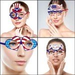 16 Pack 4th of July Decorations,Independence Day American Flag Glasses Red Blue White Patriotic USA Sunglasses Fourth of July Accessories for Photo Booth Memorial Day Props Party Favors Supplies Kids