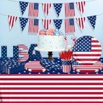 142Pcs American Flag Party Decorations 4th of July Patriotic Tableware Disposable Banner,Tablecloth,Plates,Napkins,Cups,Forks and Knives for Independence Day, Memorial Day Party Supplies ,Serve 20
