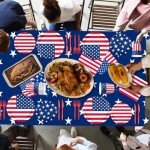 142Pcs American Flag Party Decorations 4th of July Patriotic Tableware Disposable Banner,Tablecloth,Plates,Napkins,Cups,Forks and Knives for Independence Day, Memorial Day Party Supplies ,Serve 20