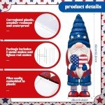 Umigy 3 Pcs Memorial Day Yard Decor 32 x 10 Inch Patriotic Outdoor Sign with Stakes Independence Day Gnome Lawn Yard Garden Decor Outdoor for 4th of July Party Supplies