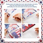 Umigy 3 Pcs Memorial Day Yard Decor 32 x 10 Inch Patriotic Outdoor Sign with Stakes Independence Day Gnome Lawn Yard Garden Decor Outdoor for 4th of July Party Supplies