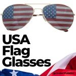 grinderPUNCH® American Flag Aviator Sunglasses Glasses Silver Color