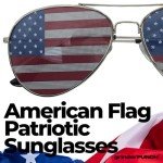 grinderPUNCH® American Flag Aviator Sunglasses Glasses Silver Color