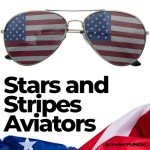 grinderPUNCH® American Flag Aviator Sunglasses Glasses Silver Color
