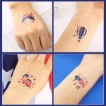 JUNEBRUSHS 4th of July Temporary Tattoos, 180 Pcs America Patriotic Tattoos Red White Blue Accessories Party Favors Party Decorations USA Independence Day Tattoos for Kids Boys Girls Face Make up