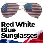 grinderPUNCH® American Flag Aviator Sunglasses Glasses Silver Color