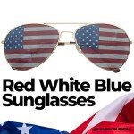 grinderPUNCH® American Flag Aviator Sunglasses Glasses Silver Color