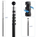 NELXINJO 20ft Telescopic Flag Pole - Extra Thick Outdoor Telescoping Flag Poles with 3x5 American Flag for Residential or Commercial,Black