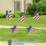 Independence Day Yard Signs, 4th of July, Memorial Day Outdoor Decorations Set of Stars and USA Letter, Patriotic Party Lawn Patio Sign with Stakes, Independence Day Party Decorations