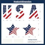 Independence Day Yard Signs, 4th of July, Memorial Day Outdoor Decorations Set of Stars and USA Letter, Patriotic Party Lawn Patio Sign with Stakes, Independence Day Party Decorations