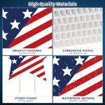 Independence Day Yard Signs, 4th of July, Memorial Day Outdoor Decorations Set of Stars and USA Letter, Patriotic Party Lawn Patio Sign with Stakes, Independence Day Party Decorations