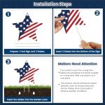 Independence Day Yard Signs, 4th of July, Memorial Day Outdoor Decorations Set of Stars and USA Letter, Patriotic Party Lawn Patio Sign with Stakes, Independence Day Party Decorations