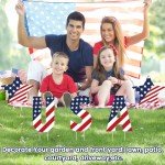 Independence Day Yard Signs, 4th of July, Memorial Day Outdoor Decorations Set of Stars and USA Letter, Patriotic Party Lawn Patio Sign with Stakes, Independence Day Party Decorations