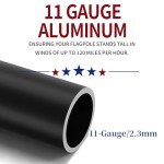 IIOPE 25FT Black Heavy Duty Flag Pole,11-Gauge Aluminum,Extra Thick Residential in Ground Flag Poles Complete Kit -Embroidered Stars USA Flag, Includes All Hardware Needed to Fly Two Flags