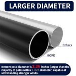 IIOPE 25FT Black Heavy Duty Flag Pole,11-Gauge Aluminum,Extra Thick Residential in Ground Flag Poles Complete Kit -Embroidered Stars USA Flag, Includes All Hardware Needed to Fly Two Flags