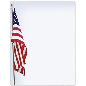 Paperdirect Patriotic Banner Memorial Invite Special Event Theme Stationery Border Paper Letterhead 8.5 x 11, 100 sheets Elegant Premium Writing Paper Decorative Printer Paper