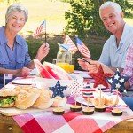5 Pcs 4th of July Table Centerpiece Standing 3D Star Decor Wood Patriotic Sign Block Fabric Ornaments Rustic Fourth of July Independence Day Crafts for American Festival Party Home Decoration
