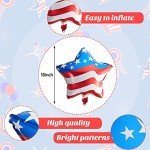 Skylety 20 Pcs 4th of July Balloons 18 Inch Blue Red White Foil Balloons Patriotic American Flag Star Balloons Independence Day Party Balloons USA Balloons for Party Decorations