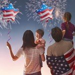 Skylety 20 Pcs 4th of July Balloons 18 Inch Blue Red White Foil Balloons Patriotic American Flag Star Balloons Independence Day Party Balloons USA Balloons for Party Decorations