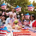 Skylety 20 Pcs 4th of July Balloons 18 Inch Blue Red White Foil Balloons Patriotic American Flag Star Balloons Independence Day Party Balloons USA Balloons for Party Decorations